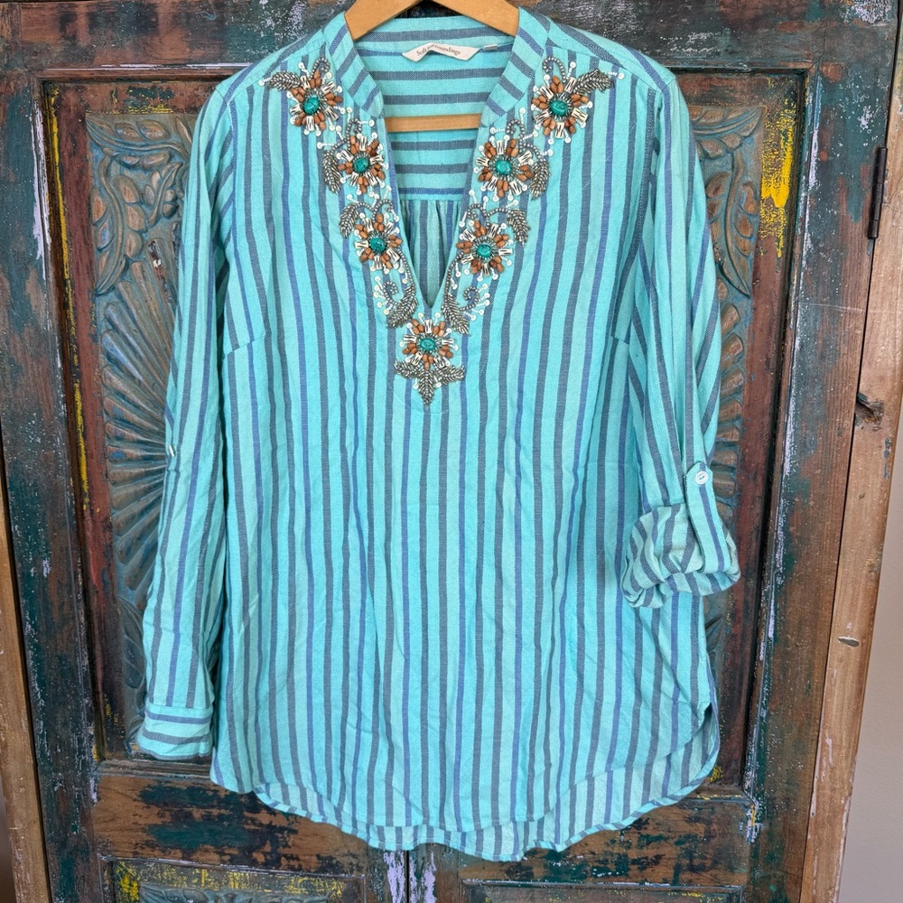 Soft Surroundings Tortola Tunic boho beaded